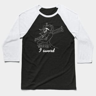 Dracule Mihawk - I sword (white) Baseball T-Shirt
